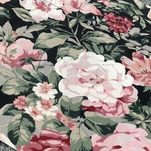 Croscill set of 2 window valances. Roses on black.